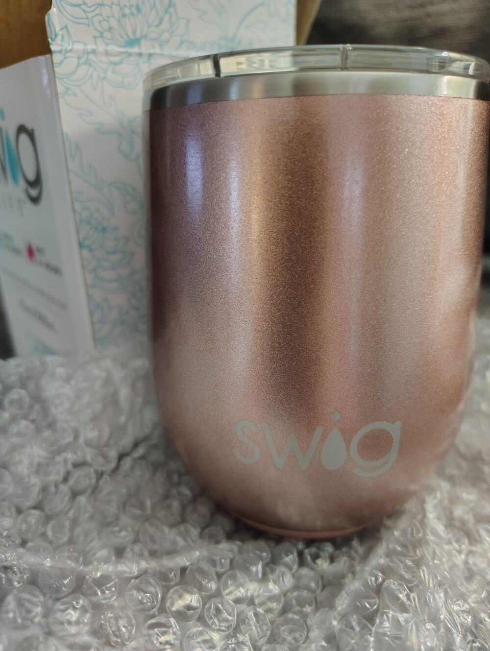 NEW Swig Life 12 oz Rose Gold Stainless Steel Stemless Hot / Cold Cup